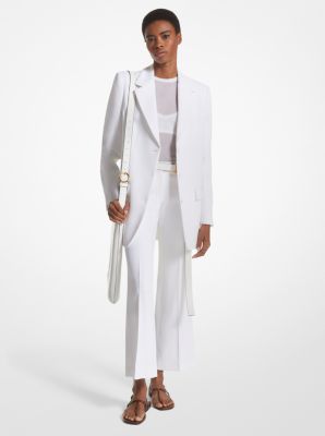 Blazer boyfriend en double crêpe sablé