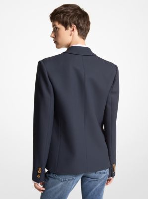 Double Crepe Sabl&eacute; Cropped Boyfriend Jacket