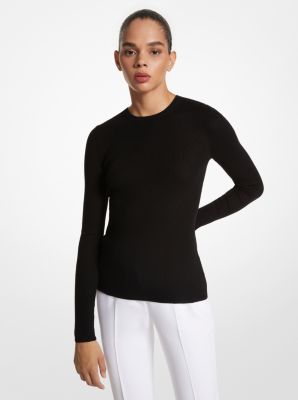 Michael Kors Featherweight Cashmere Sweater In Black