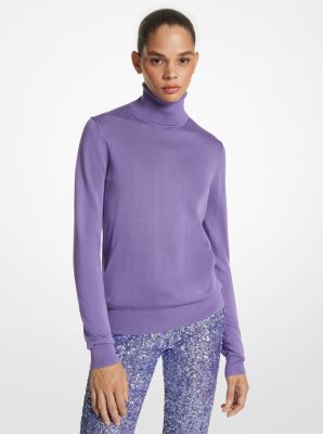 Featherweight Silk Turtleneck Sweater | Michael Kors Canada