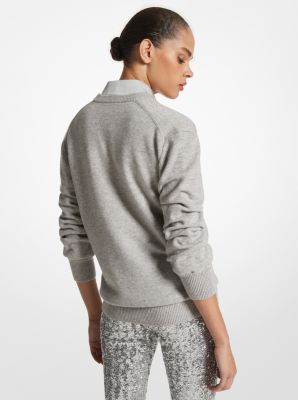 Cashmere Crushed-Sleeve Sweater image number 1