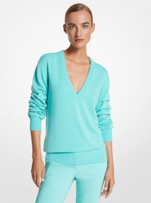 Cashmere Crushed-Sleeve Sweater image number 0