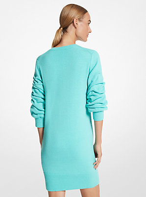 Cashmere Crushed-Sleeve Sweaterdress