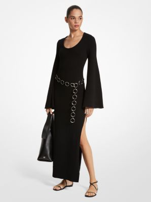 Stretch Cashmere Flare-Sleeve Dress image number 0