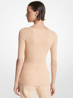 Cashmere Three-Quarter Sleeve Sweater image number 1