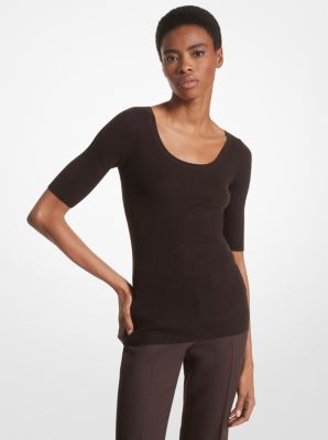 Cashmere Three-Quarter Sleeve Sweater image number 0