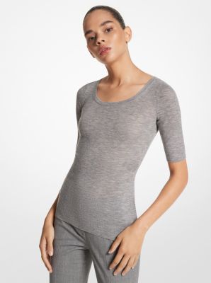 Jersey de cachemir con manga tres cuartos