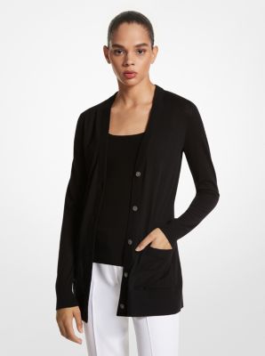 Michael Kors Cashmere Cardigan In Black