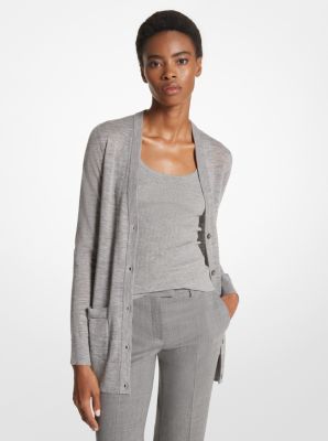 Michael Kors Collection Bette Cashmere Cardigan In Grey