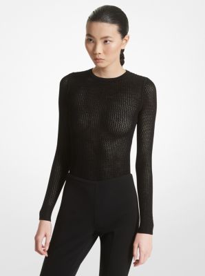 Stretch Viscose Mesh Bodysuit image number 0