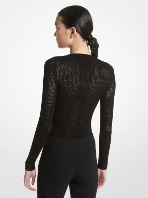 Stretch Viscose Mesh Bodysuit image number 1