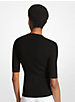 Ribbed Merino Wool Blend Lace-Up Top image number 1