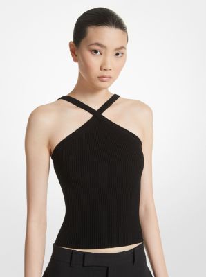 Ribbed Stretch Viscose Tank Top