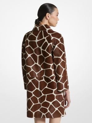 Giraffe Print Calf Hair Balmacaan