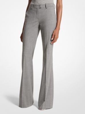 High-Waisted Flare Trouser in Stretch Wool, Women's Pants