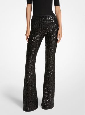 Zebra Sequin Flared Pants