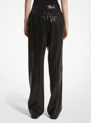 Carolyn Sequined Crepe Sablé Straight-Leg Trousers image number 1