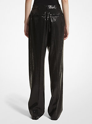 Carolyn Sequined Crepe Sablé Straight-Leg Trousers