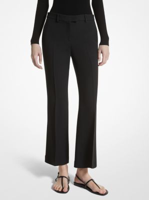 Haylee Double Crepe Sablé Cropped Flared Trousers image number 0