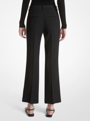 Haylee Double Crepe Sablé Cropped Flared Trousers