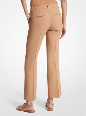 Haylee Double Crepe Sablé Cropped Flared Trousers