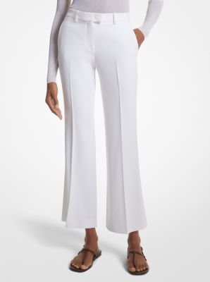 Haylee Double Crepe Sablé Cropped Flared Trousers