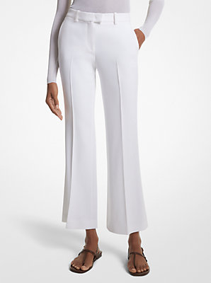 Haylee Double Crepe Sablé Cropped Flared Trousers