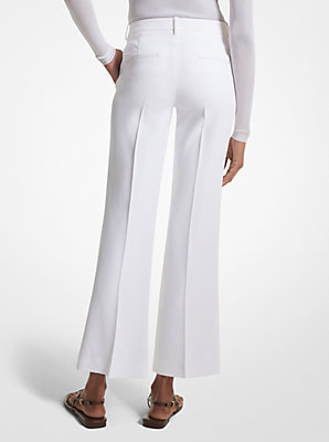 Haylee Double Crepe Sablé Cropped Flared Trousers