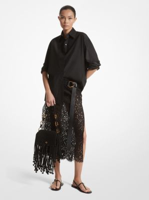 Corded Floral Lace Slit Skirt image number 0