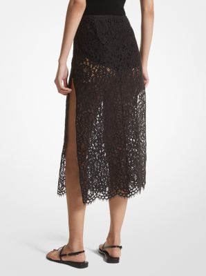 Corded Floral Lace Slit Skirt image number 1