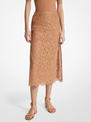 Corded Floral Lace Slit Skirt image number 0