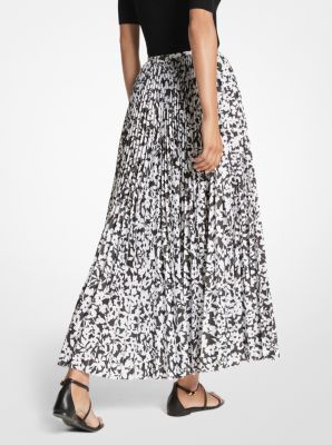 Floral Poplin Pleated Skirt image number 1