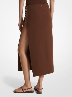 Stretch Double Crepe Sablé Ring Slit Skirt | Michael Kors [LT]