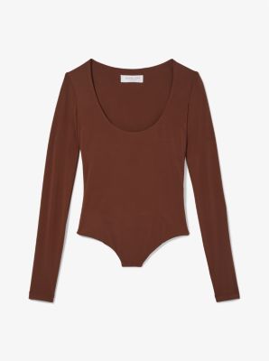 Stretch Matte Jersey Bodysuit in NUTMEG | Michael Kors