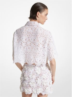 Floral Corded Lace Cropped Shirt image number 1