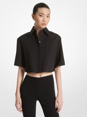 Stretch Cotton Poplin Cropped Shirt image number 0