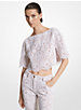 Floral Corded Lace Cropped Bateau Top image number 0