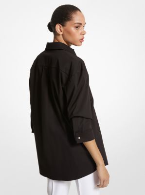 MK Stretch Organic Cotton Poplin Cropped Shirt