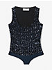 Sequined Stretch Tulle Scoop-Neck Bodysuit image number 2