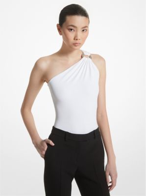 Matte Jersey One-Shoulder Bodysuit image number 0