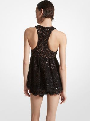 Stretch Chantilly Lace Bodysuit By Michael Kors Collection