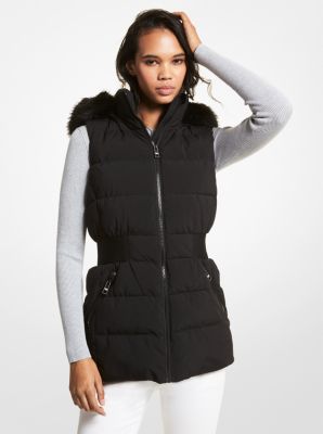 Faux Fur Trim Quilted Vest Michael Kors Canada