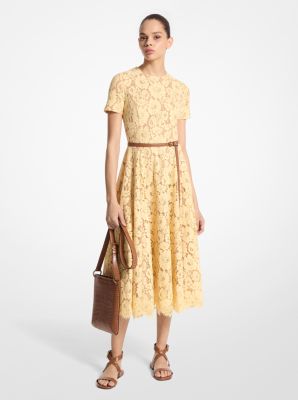 Michael michael kors floral appliqué lace dress hotsell