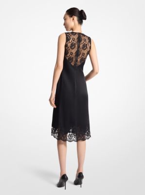 Vestido em cetim charmeuse com acabamento em renda image number 1