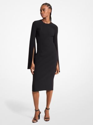 Stretch Wool Split-Sleeve Sheath Dress | Michael Kors