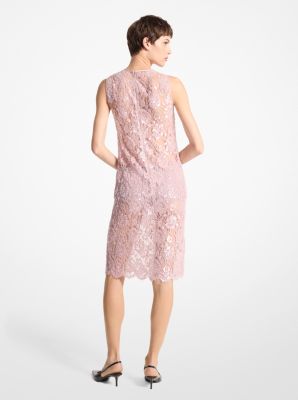 Hand-Embroidered Sequin Floral Lace Shift Dress image number 1