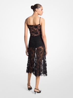 Crushed Floral Lace Slip Dress image number 1