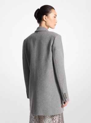 Blazer tipo boyfriend de franela de lana elástica in GRIS MEDIO | Michael Kors