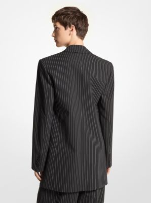 Pinstripe Stretch Wool Boyfriend Blazer image number 1