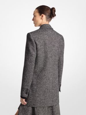 Herringbone Tweed Boyfriend Blazer image number 1